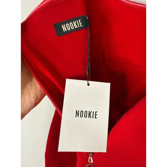 Nookie Eleganza Midi Dress Statement Evening Cocktail Puff Sleeve Party Formal M - Picture 9 of 12